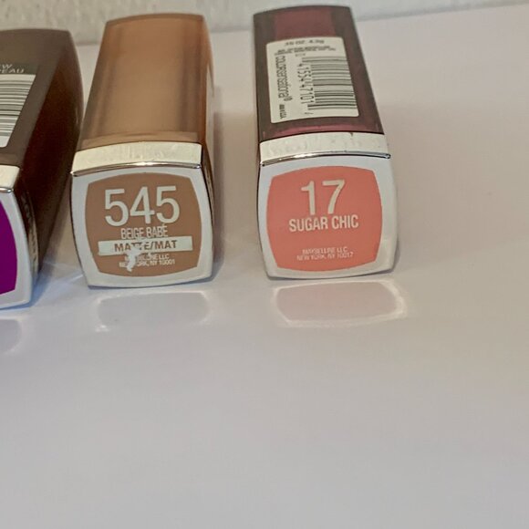 Maybelline Color Sensational Lipstick SET 4 New Flawed Violet Sugar Beige Green - Picture 6 of 13